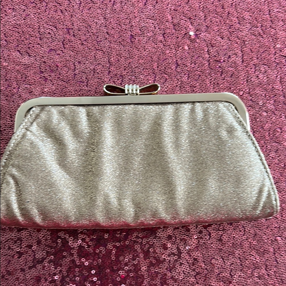 AKIRA Silver Crystal Embellished Clutch